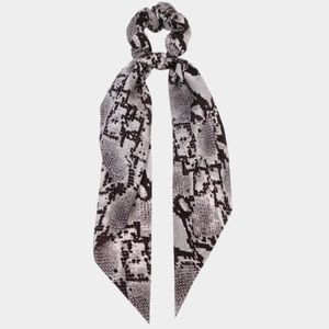 • Snake Skin Print Scarf Ponytail Scrunchy Band